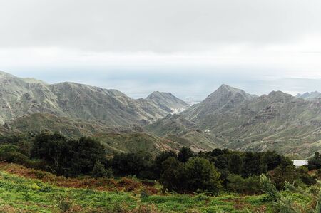 Mountain range in Anaga Natural Park In Tenerife, Canary Islands, Spainの写真素材