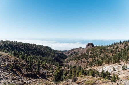 Beautiful panorama of nature above the clouds on the island of Tenerifeの写真素材
