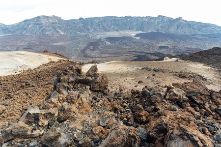 Fantastic view of the Spanish volcano Teide. Rocky volcanic view similar to the landscape of another planet - Marsの写真素材