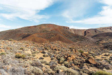 Teide National Park. Beautiful view of volcano mountain rocks desert crater.の写真素材