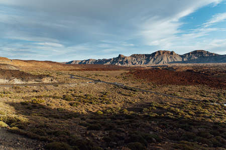 Teide National Park. Beautiful view of volcano mountain rocks desert crater.の写真素材