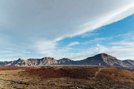 Teide National Park. Beautiful view of volcano mountain rocks desert crater.の写真素材