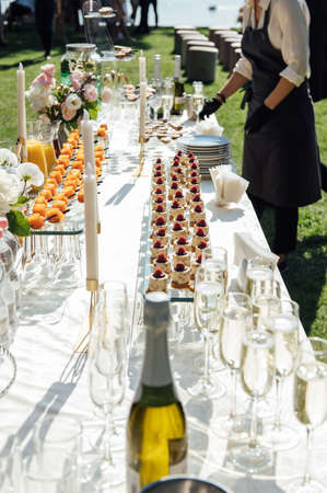 The closeup image of the various small cup cakesの写真素材