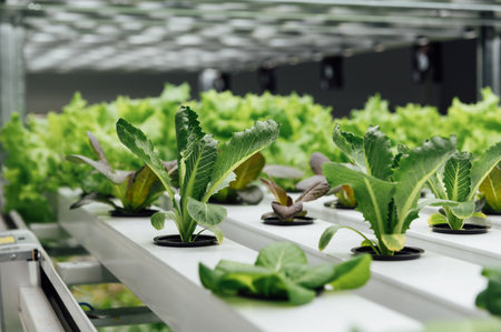 Fresh organic vegetable grown using aquaponic or hydroponic farming