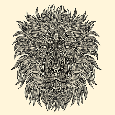 Abstract vector lion of a variety of patternsのイラスト素材