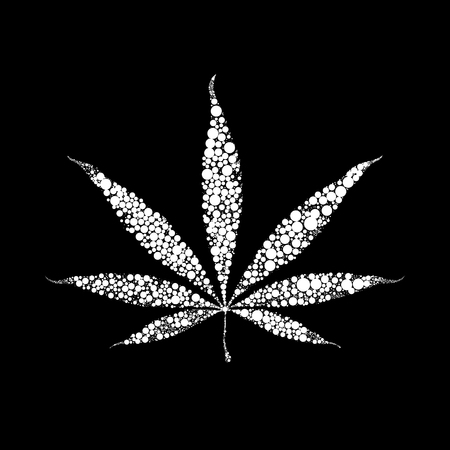 marijuana leaf. Abstract silhouette of circlesのイラスト素材
