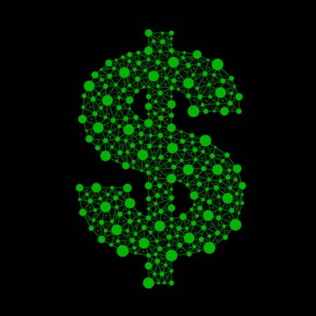 Money. Vector abstract dollar with neon glowのイラスト素材