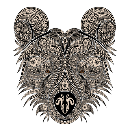 Vector bear of vintage patternsのイラスト素材