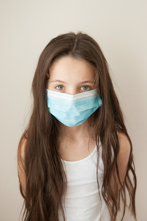 girl kid epidemic flu medicine child medical maskの写真素材