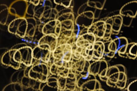 night light drawing concept of many garland lights shot with long exposureの写真素材