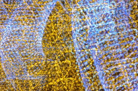 electricity illumination bright concept of many yellow and blue beautiful lightsの写真素材