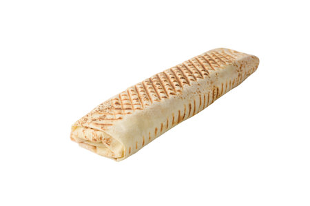 arabic and turkish shawarma on white isolated background with copy spaceの写真素材