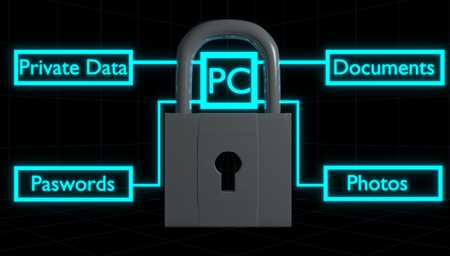Computer Security Lock 3D Render