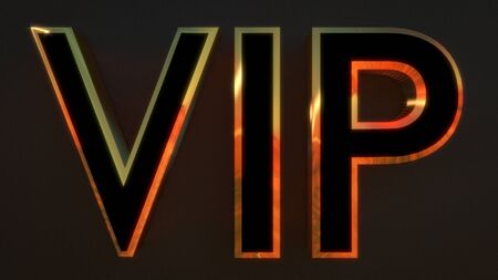 VIP in black and gold lettering. 3D render.の写真素材
