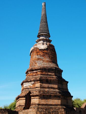 ruin pagodas in Ayutthaya, Thailand    の写真素材