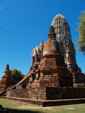 ruin pagodas in Ayutthaya, Thailandの写真素材