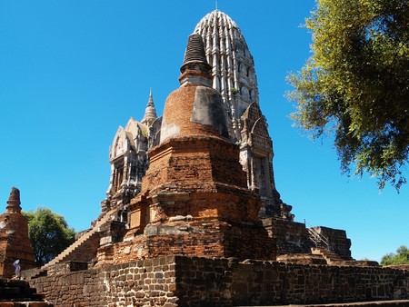 ruin pagodas in Ayutthaya, Thailandの写真素材