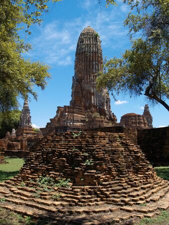 ruin pagodas in Ayutthaya, Thailandの写真素材