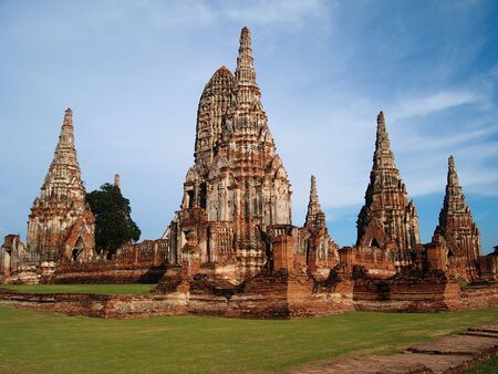 A Ruin Temple in Ayutthaya, Thailandの写真素材