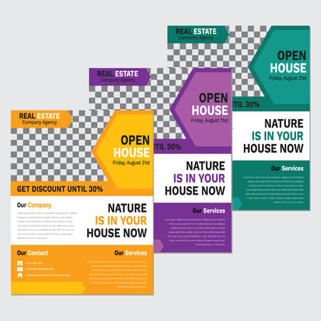 Real estate business brochure template setのイラスト素材