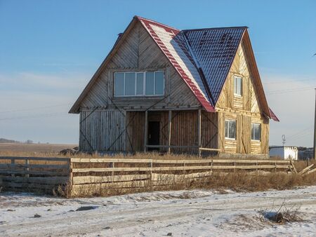 Travel to Border of Russia and Kazakhstan , photo of some small villages and cities on way, Khutorka,Karsy,Yasnyye Polyanyの写真素材