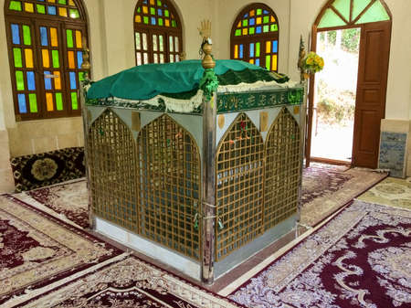 Holy shrine of Imamzadeh Yousef and Alexander in Gilan, iran. Place of pilgrimage in countryside with colorful windows.Holy place for Muslims.のeditorial素材