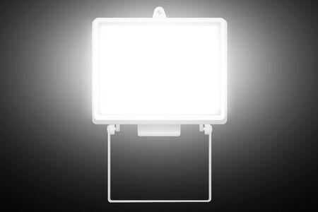 Realistic construction spotlight on a black background.のイラスト素材
