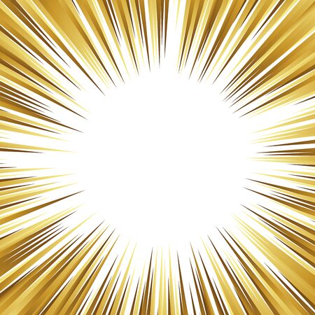 Gold and white background action comic book strips. Manga speed frame, superhero action, explosion background. Vector illustrationのイラスト素材