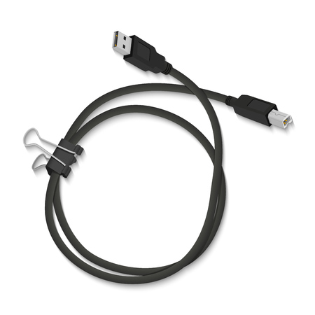 USB cable isolated on white background.のイラスト素材