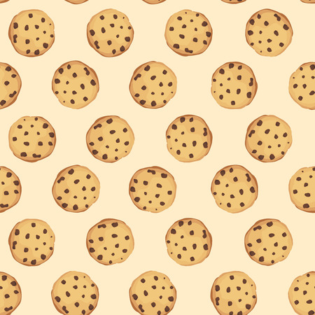 Seamless background with chocolate cookies. Vector illustration.のイラスト素材