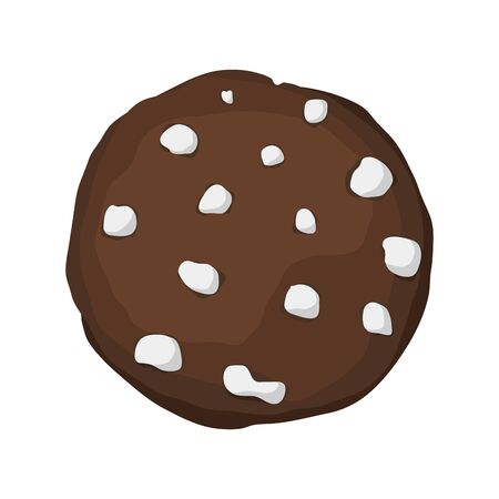A chocolate chip cookie. Choco cookie icon. Vector illustrationのイラスト素材