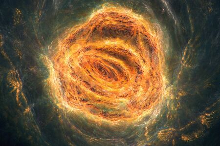 Computer generated image of the nebula. Fractal abstraction. Deep space background. Raster illustration.の写真素材