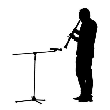 Silhouette of a musician.のイラスト素材