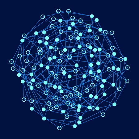 Network connection between dots and lines. Vector illustration.のイラスト素材