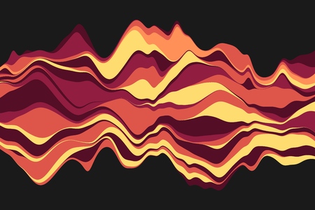 Dynamic abstract background with color waves. Vector illustration.のイラスト素材