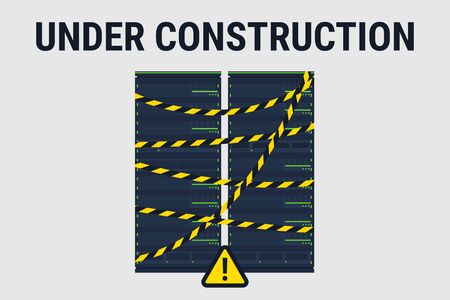 Network server under construction. Under construction website page. Vector illustrationのイラスト素材