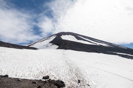 Avachinsky volcano, Kamchatka peninsula, Russia. An active volcano, located north of the city of Petropavlovsk-Kamchatsky, in the interfluve of the Avacha and Nalychev rivers.の写真素材