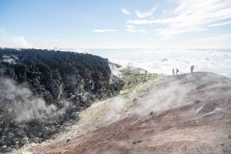 Avachinsky volcano, Kamchatka peninsula, Russia. An active volcano, located north of the city of...