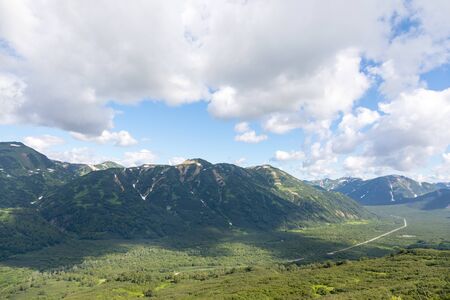 Vilyuchinsky Pass, Kamchatka Peninsula, Russia. It is located at an altitude of about 1000 meters above sea level overlooking the Vilyuchinsky volcano.の写真素材
