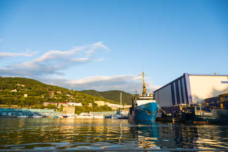 AVACHA BAY, KAMCHATKA PENINSULA, RUSSIA - AUGUST 10, 2018: One of the largest bays on the planet, capable of receiving any ship in the world.のeditorial素材