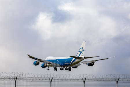 Air Bridge Cargo Boeing 747-8F Registration VQ-BLR. Plane take off or landing in Sheremetyevo International Airport. Transport, tourism and travel concept. MOSCOW REGION, RUSSIA - OCTOBER 28, 2019のeditorial素材