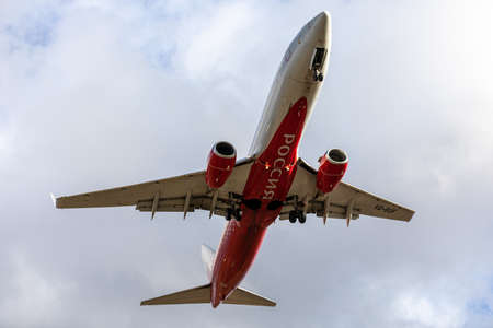 Rossiya Airlines Boeing 737-800 Registration VQ-BUF. Plane take off or landing in Sheremetyevo International Airport. Transport, tourism and travel concept. MOSCOW REGION, RUSSIA - OCTOBER 28, 2019のeditorial素材