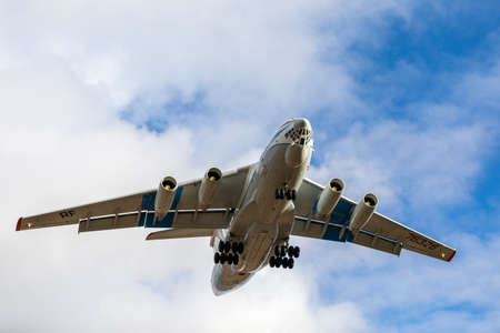 Russia Air Force Ilyushin IL-76TD Registration RF-76326. Plane take off or landing in Sheremetyevo International Airport. Army military concept. MOSCOW REGION, RUSSIA - OCTOBER 28, 2019のeditorial素材