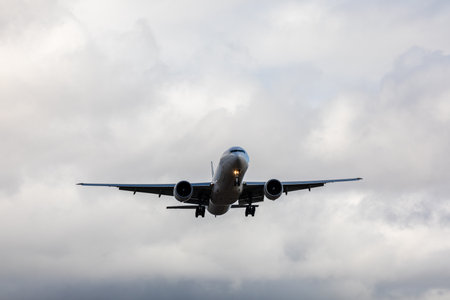 Nordwind Airlines Boeing 777-300ER Registration VP-BJL. Plane take off or landing in Sheremetyevo International Airport. Transport, tourism and travel concept. MOSCOW REGION, RUSSIA - OCTOBER 28, 2019のeditorial素材