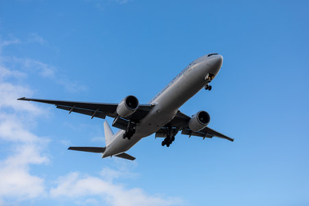 Nordwind Airlines Boeing 777-300ER Registration VP-BJL. Plane take off or landing in Sheremetyevo International Airport. Transport, tourism and travel concept. MOSCOW REGION, RUSSIA - OCTOBER 28, 2019のeditorial素材