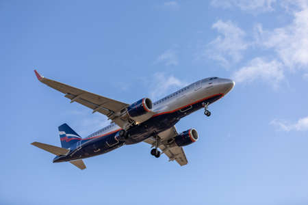 Aeroflot Airbus A320 Registration VP-BKP. Plane take off or landing in Sheremetyevo International Airport. Air Transport. Tourism and travel concept. MOSCOW REGION, RUSSIA - OCTOBER 28, 2019のeditorial素材