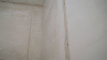 Stucco walls with a building roller