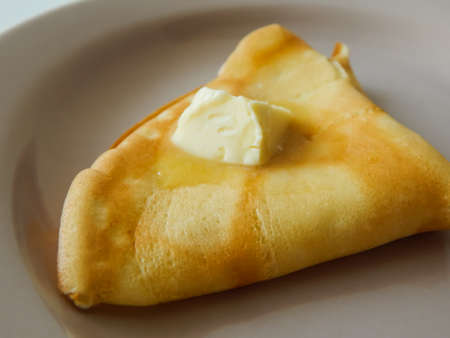 pancakes with butter on a plate, Maslenitsaの写真素材