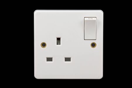 UK power socket in on positionの写真素材