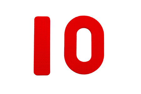 Textured Number Ten on plain backgroundの写真素材